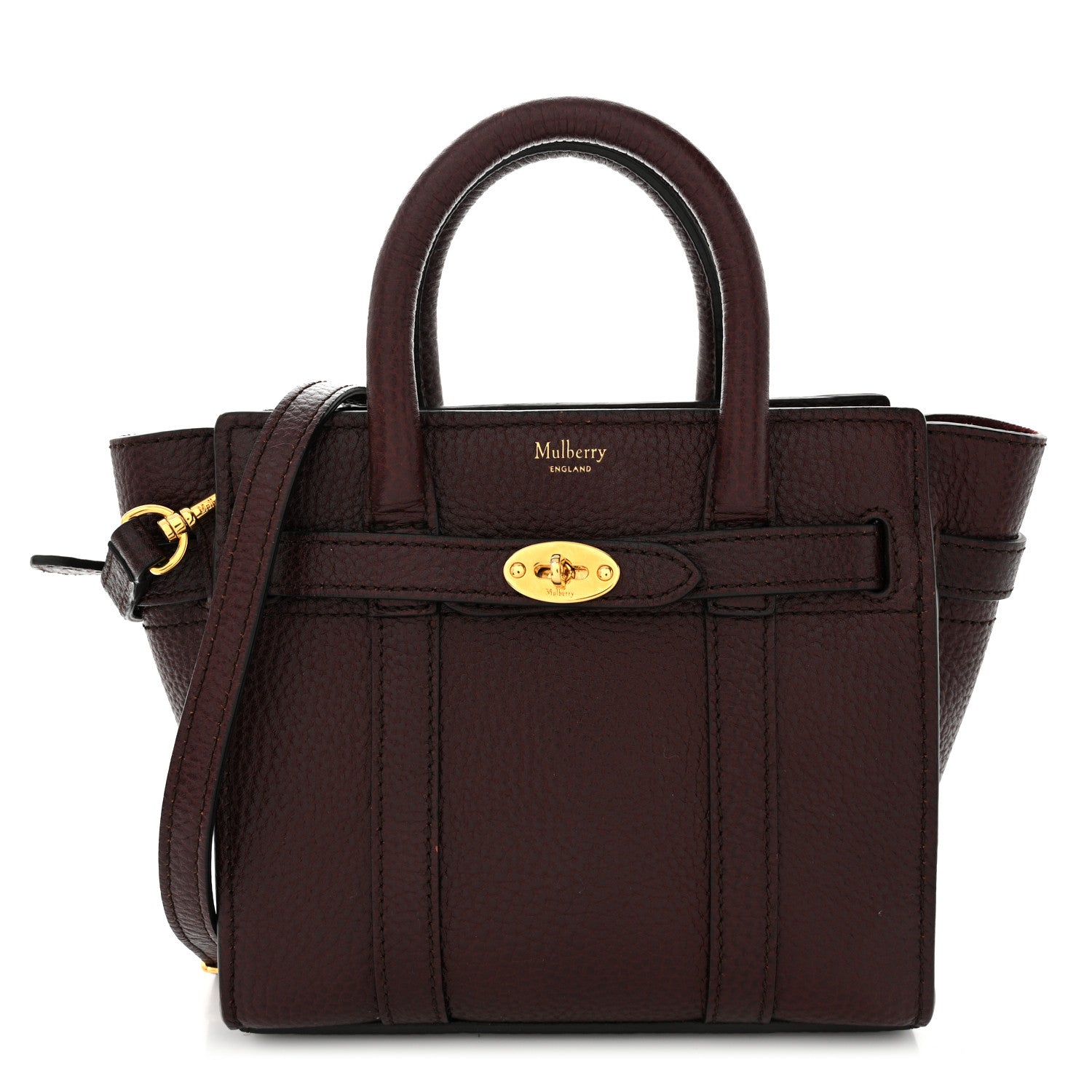 Mulberry Grain Vegetable Tanned Calfskin Micro Zipped Bayswater Oxblood 1 of 10