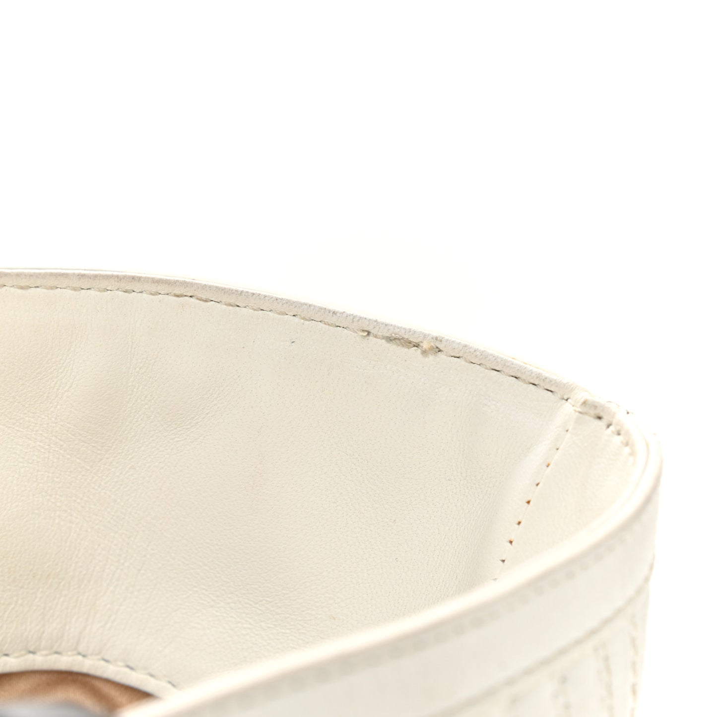 Calfskin Palazzo Embroidered Medusa Tote White