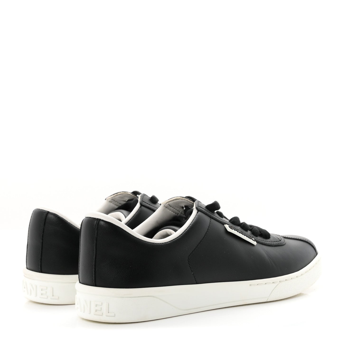 Calfskin CC Womens Uniform Sneakers 37.5 Black