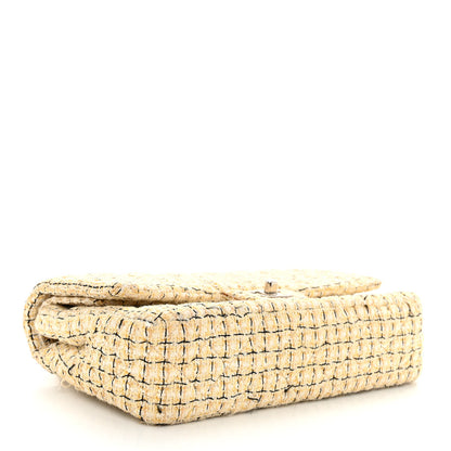 Chanel Tweed Quilted Medium Double Flap Beige Multicolor 4 of 13