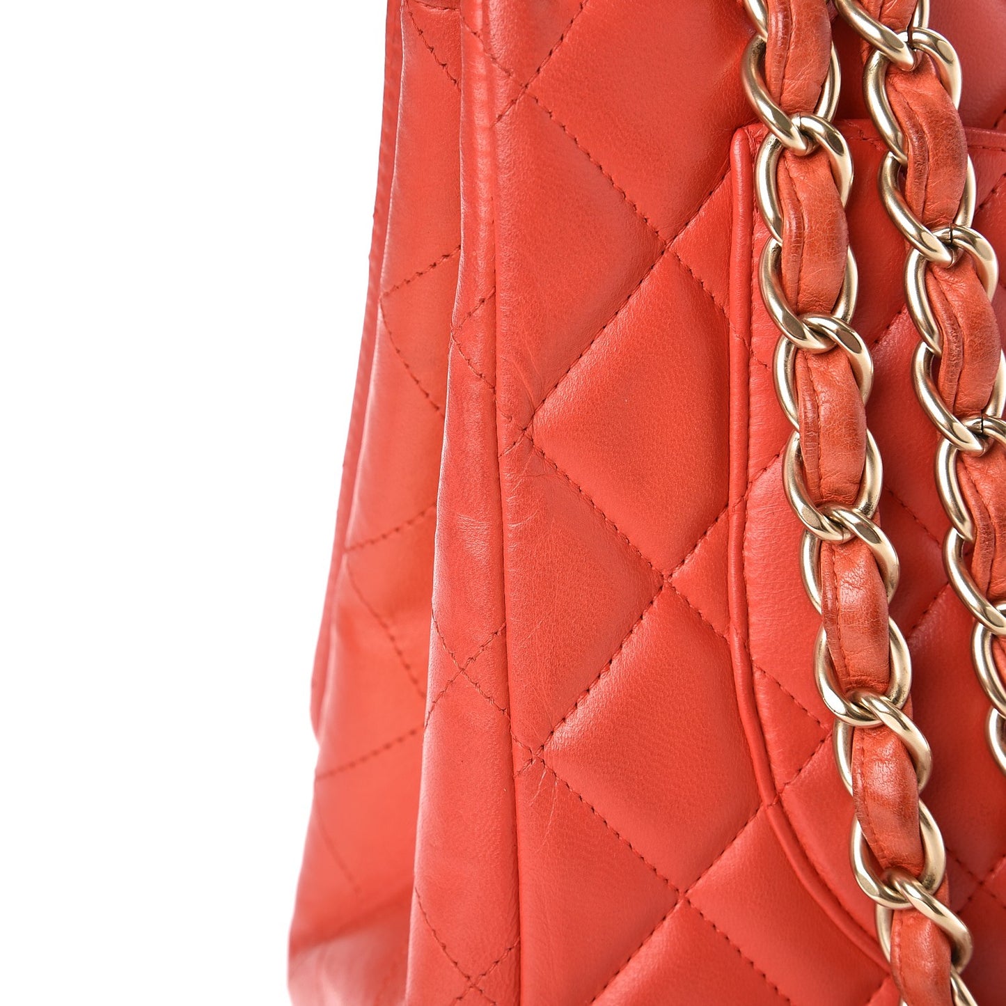 Lambskin Quilted Maxi Single Flap Light Red