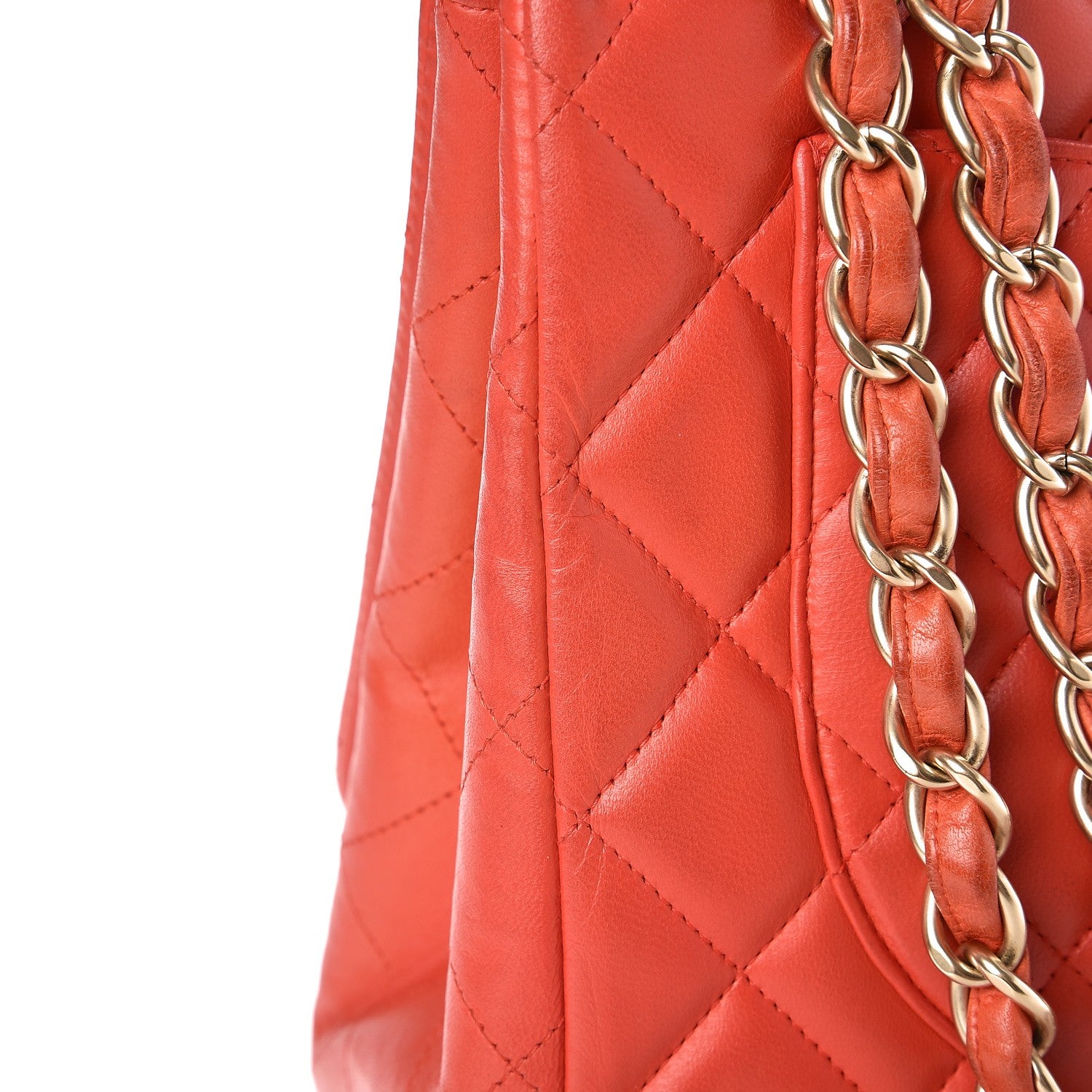 Chanel Lambskin Quilted Maxi Single Flap Light Red 10 of 12