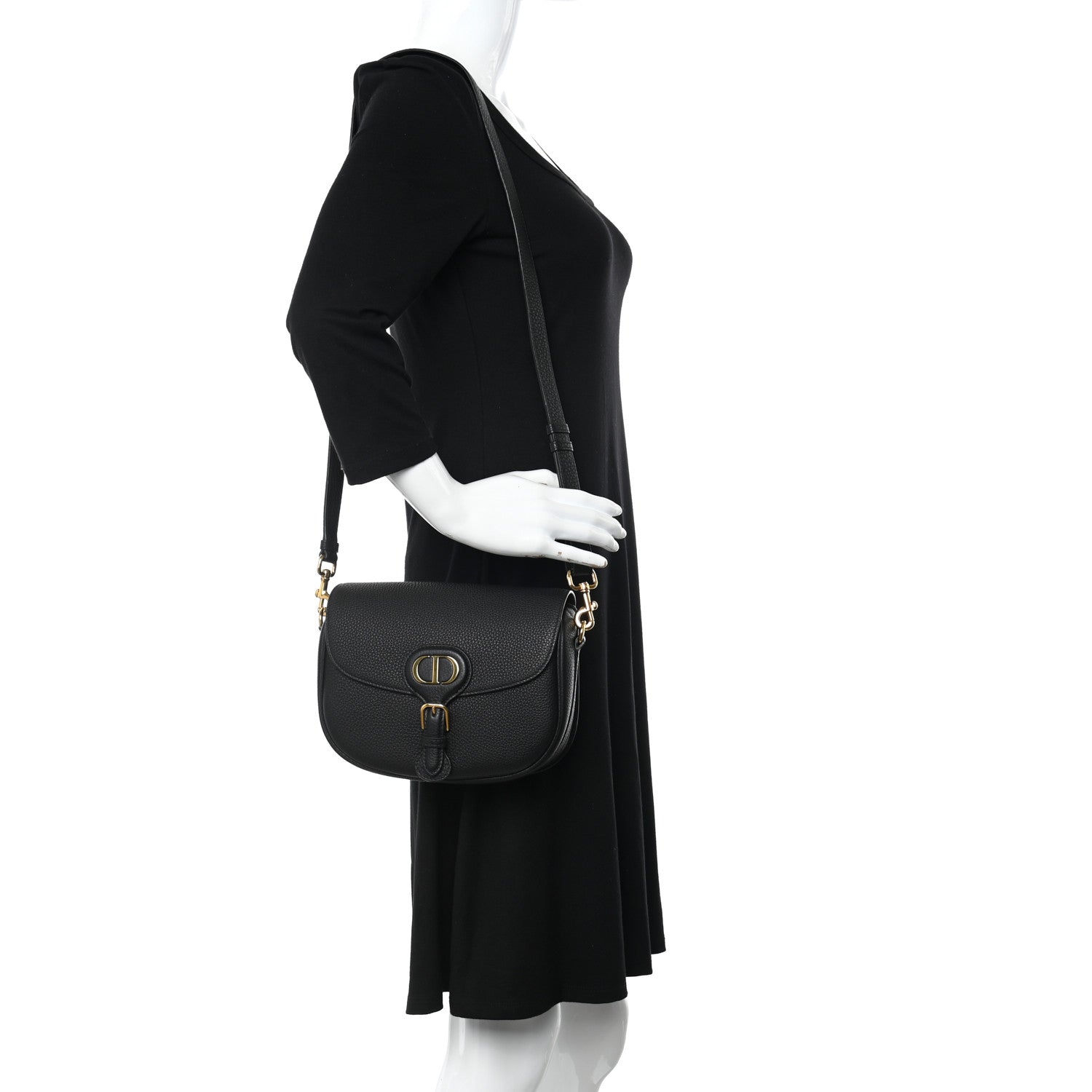 Christian Dior Grained Calfskin Medium Bobby Flap Black 2 of 10