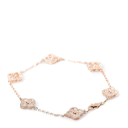 Van Cleef & Arpels 18K Rose Gold 6 Motifs Sweet Alhambra Bracelet 3 of 7