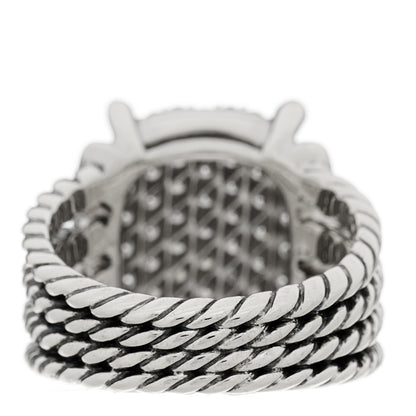 David Yurman Sterling Silver Diamond 16mm Wheaton Ring 54 7 4 of 5