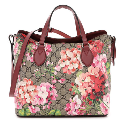 Gucci GG Supreme Monogram Blooms Linea A Foldover Tote Beige Multicolor Dry Rose 1 of 10