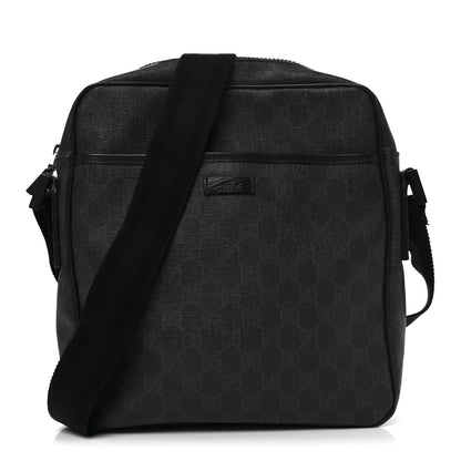 Gucci GG Supreme Monogram Messenger Bag Black Grey 1 of 10