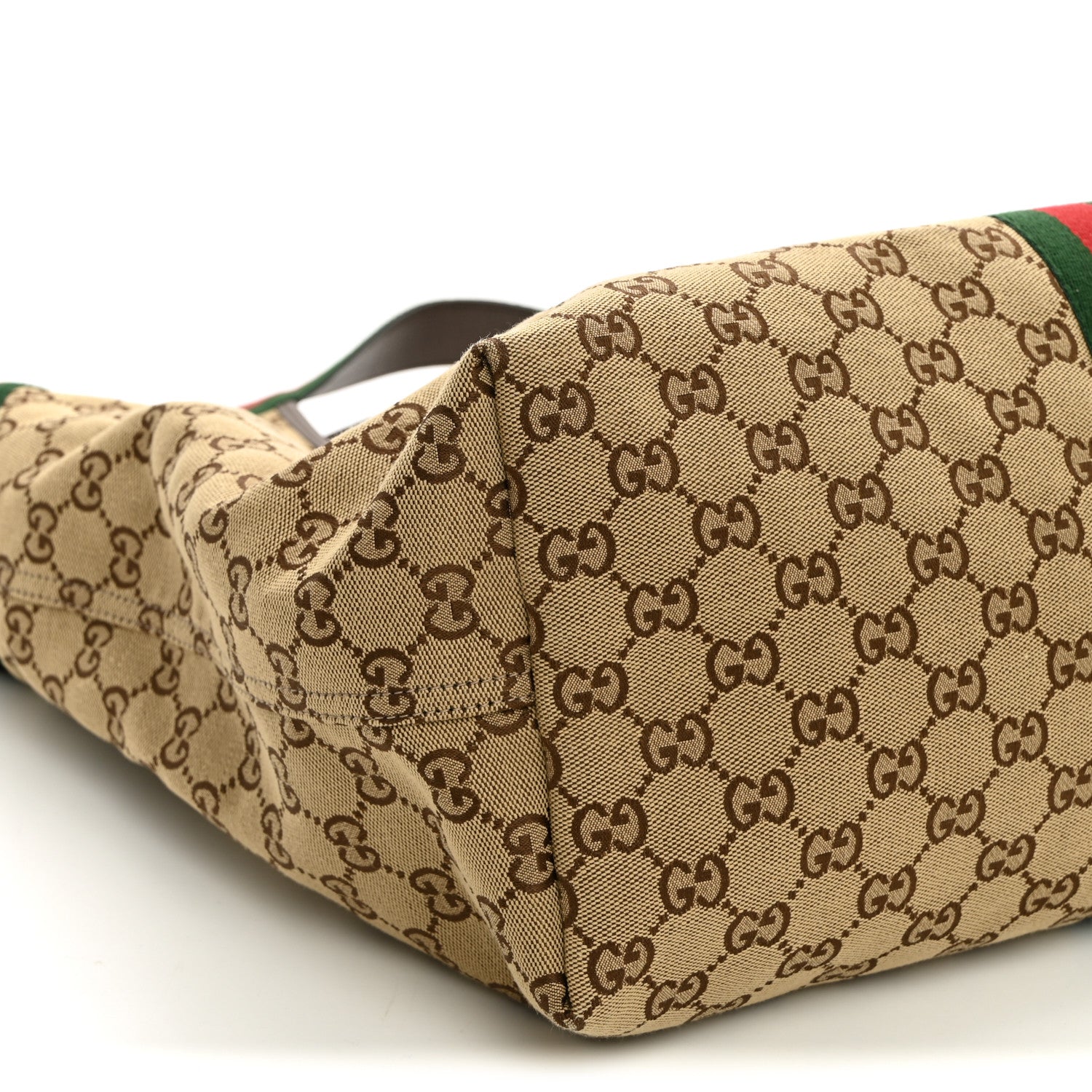 Gucci GG Monogram Web Large Giglio Tote Beige Brown 10 of 11