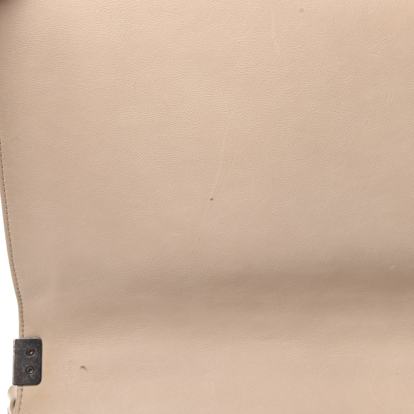 Calfskin Double Stitch Large Boy Flap Beige