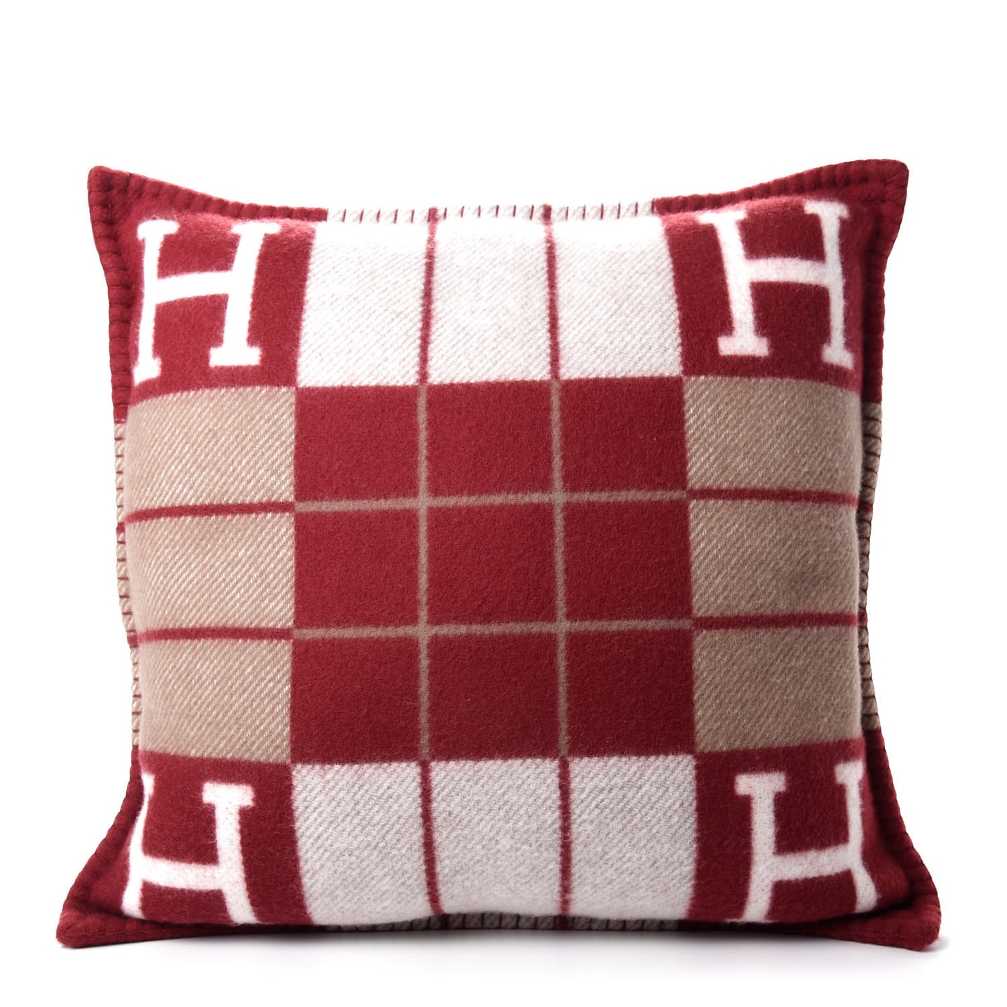Wool Cashmere Avalon III Pillow PM Ecru Rouge