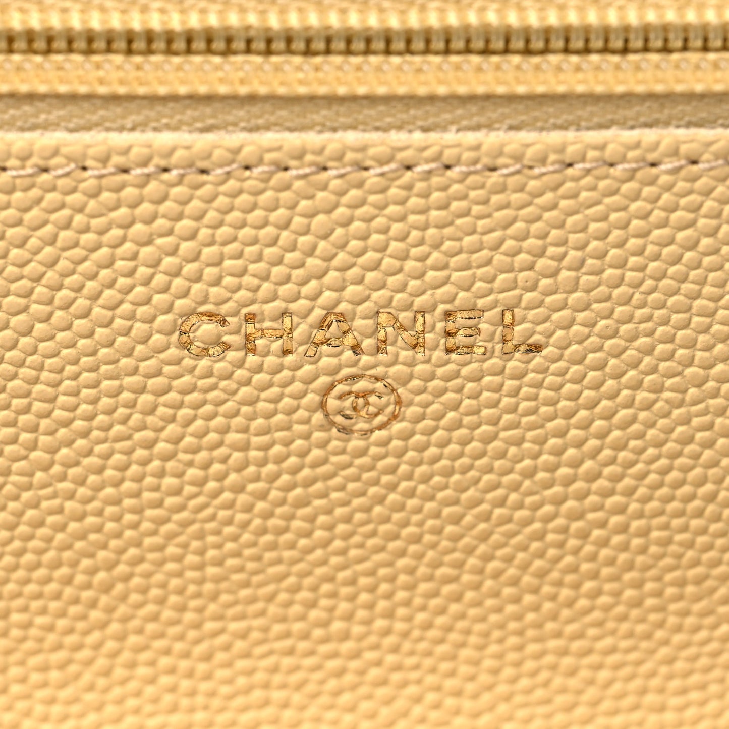 Caviar Quilted Wallet on Chain WOC Light Yellow