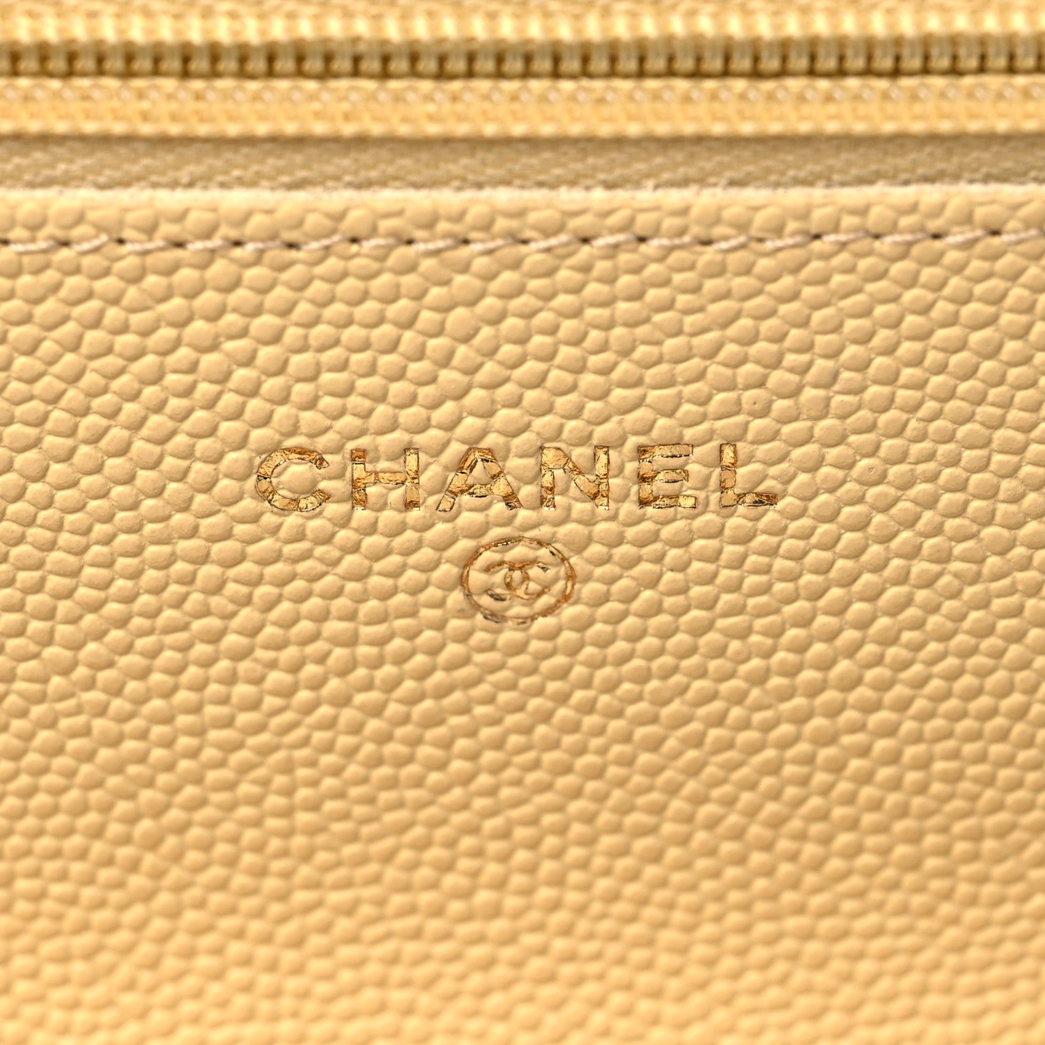 Chanel Caviar Quilted Wallet on Chain WOC Light Yellow 6 of 12