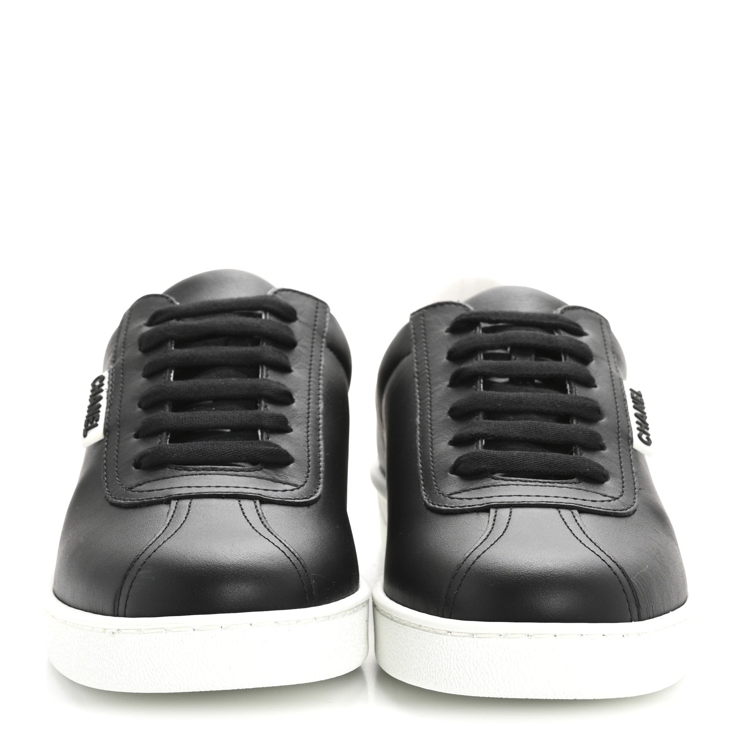 Chanel Calfskin CC Womens Sneakers 38.5 Black 3 of 9