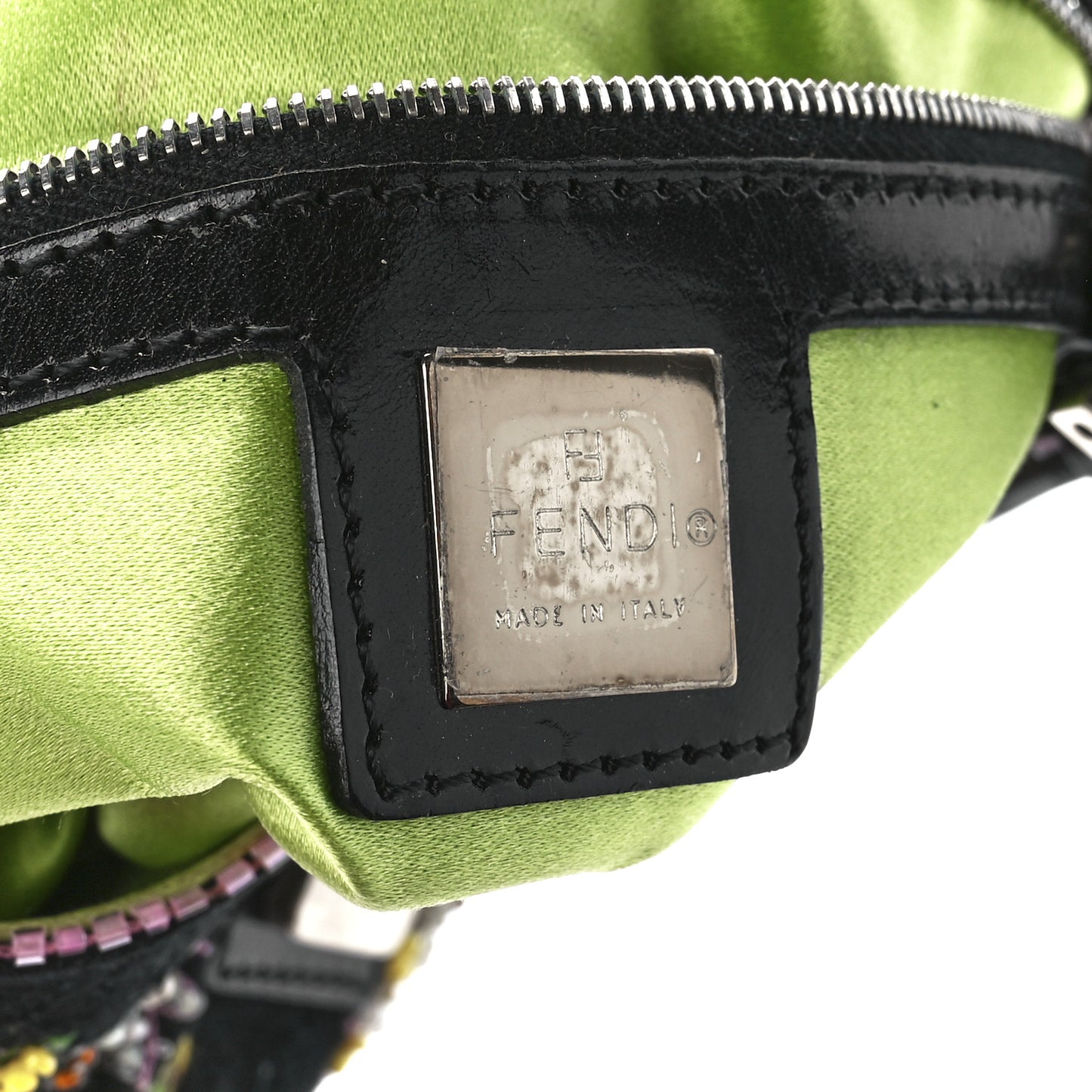 Satin Beaded Baguette Black Multicolor