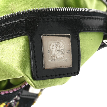 Fendi Satin Beaded Baguette Black Multicolor 6 of 11