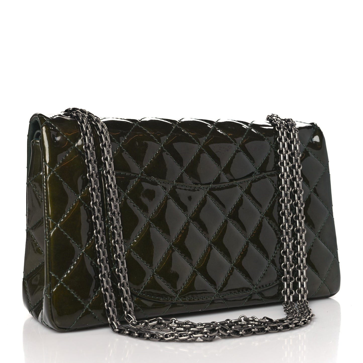 Patent Quilted 2.55 Reissue 226 Flap Green