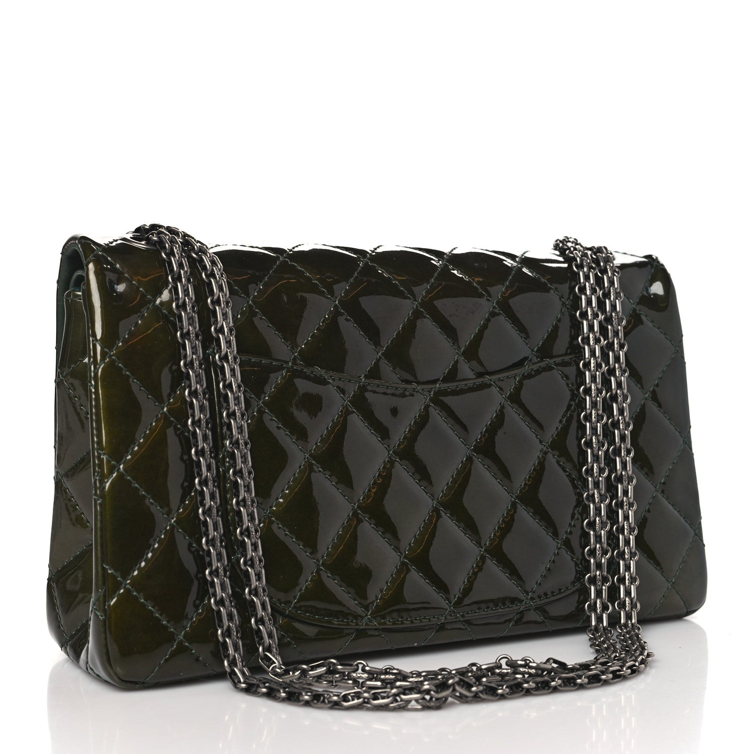 Chanel Patent Quilted 2.55 Reissue 226 Flap Green 3 of 12