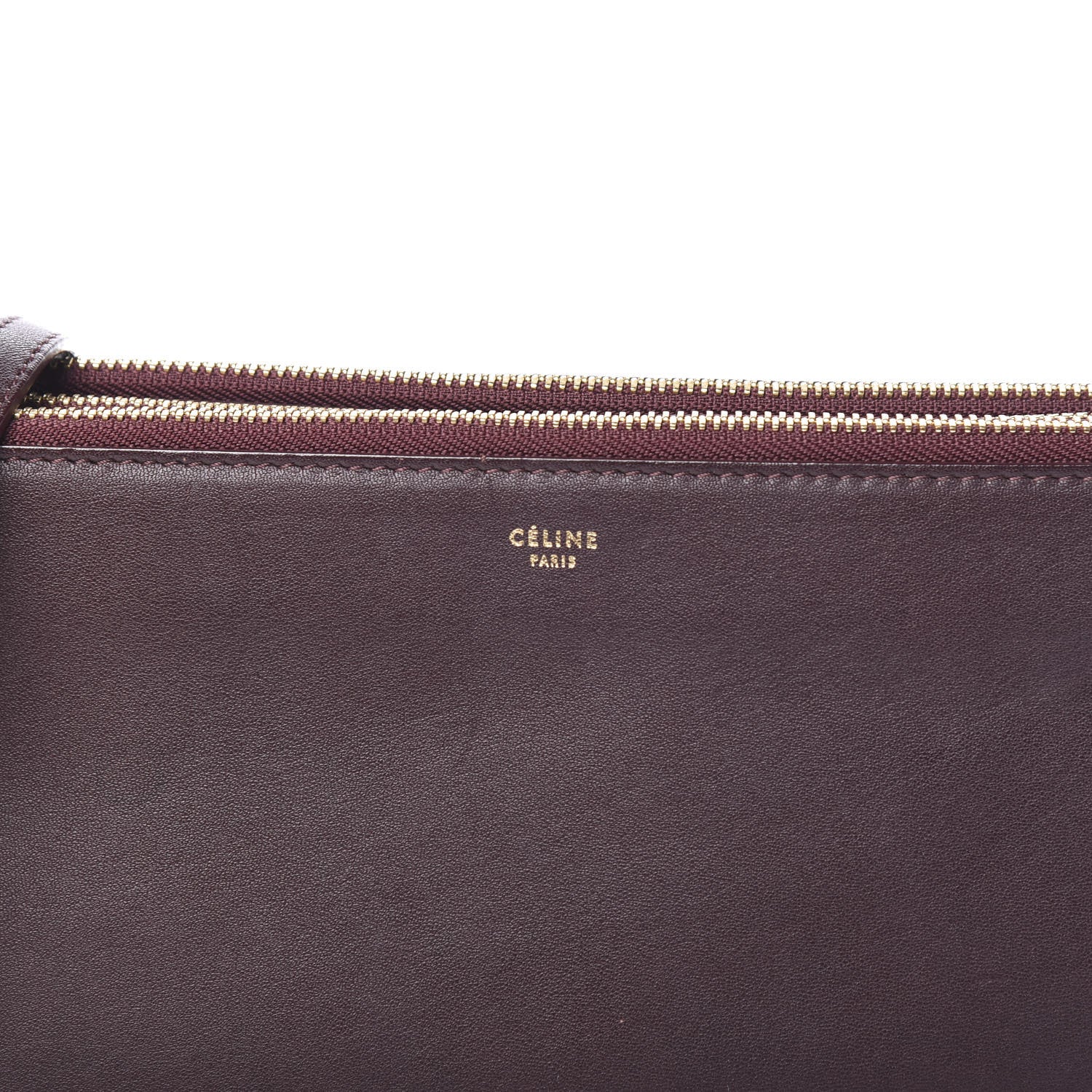 Celine Lambskin Large Trio Crossbody Bag Burgundy 10 of 10