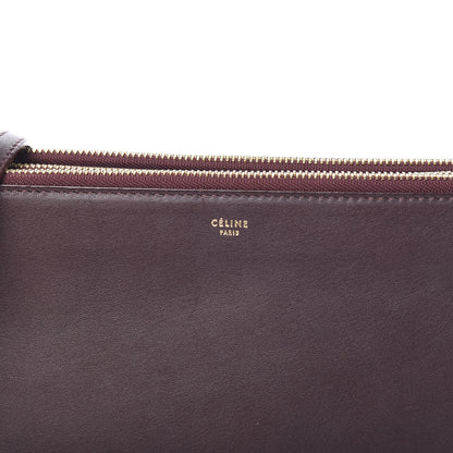 Celine Lambskin Large Trio Crossbody Bag Burgundy 10 of 10