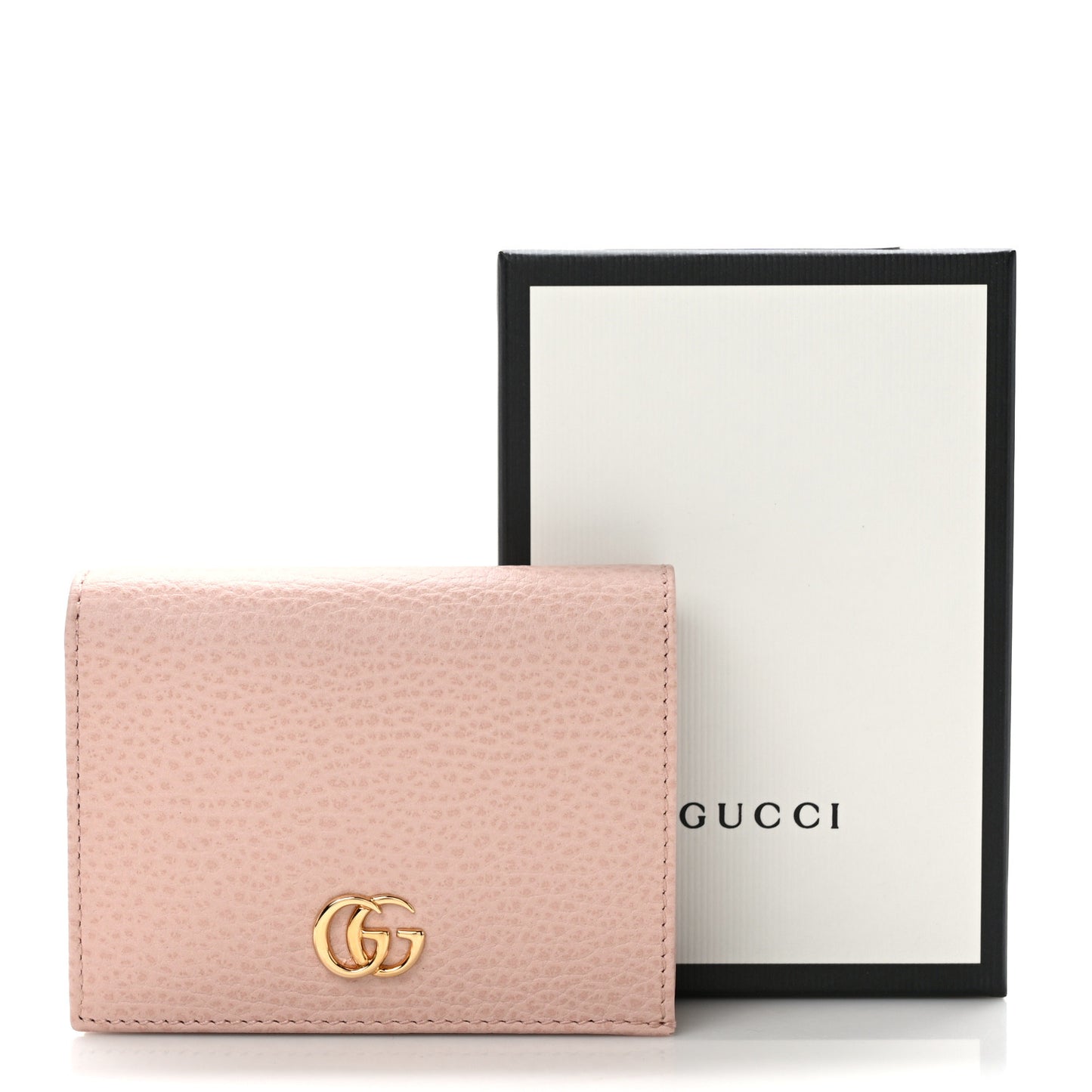 Dollar Calfskin GG Marmont Card Case Perfect Pink