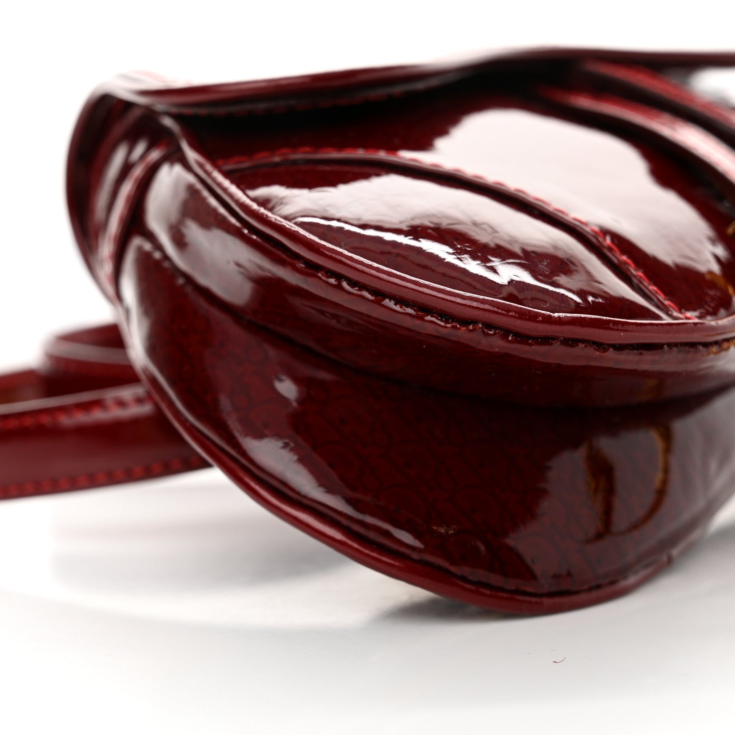 Patent Diorissimo Saddle Belt Bag Dark Red