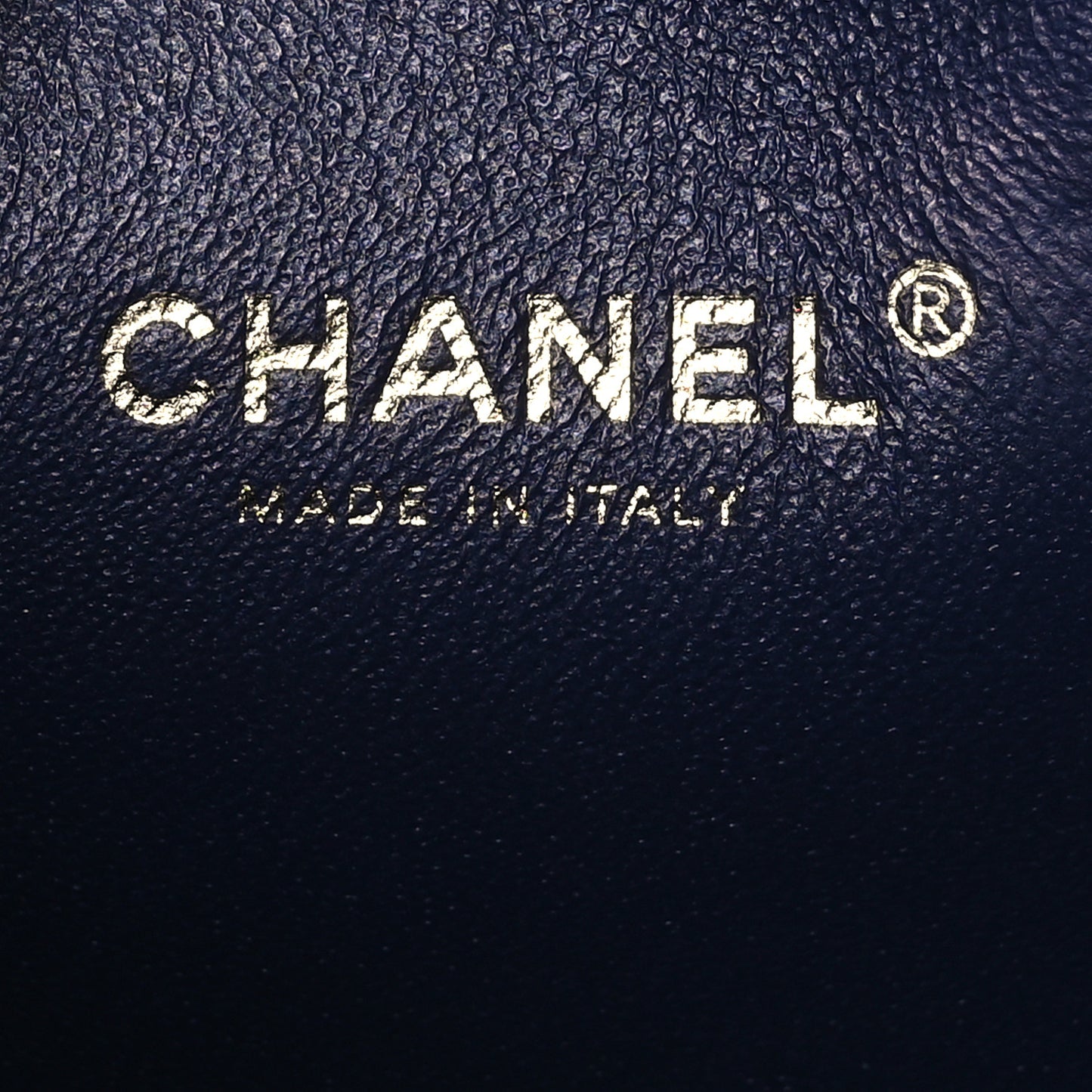 Caviar Quilted Small Top Handle Vanity Case With Chain Navy Blue