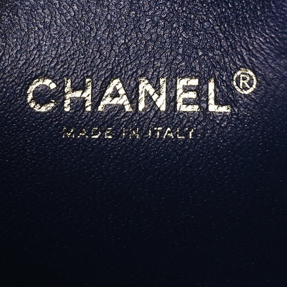 Chanel Caviar Quilted Small Top Handle Vanity Case With Chain Navy Blue 6 of 10