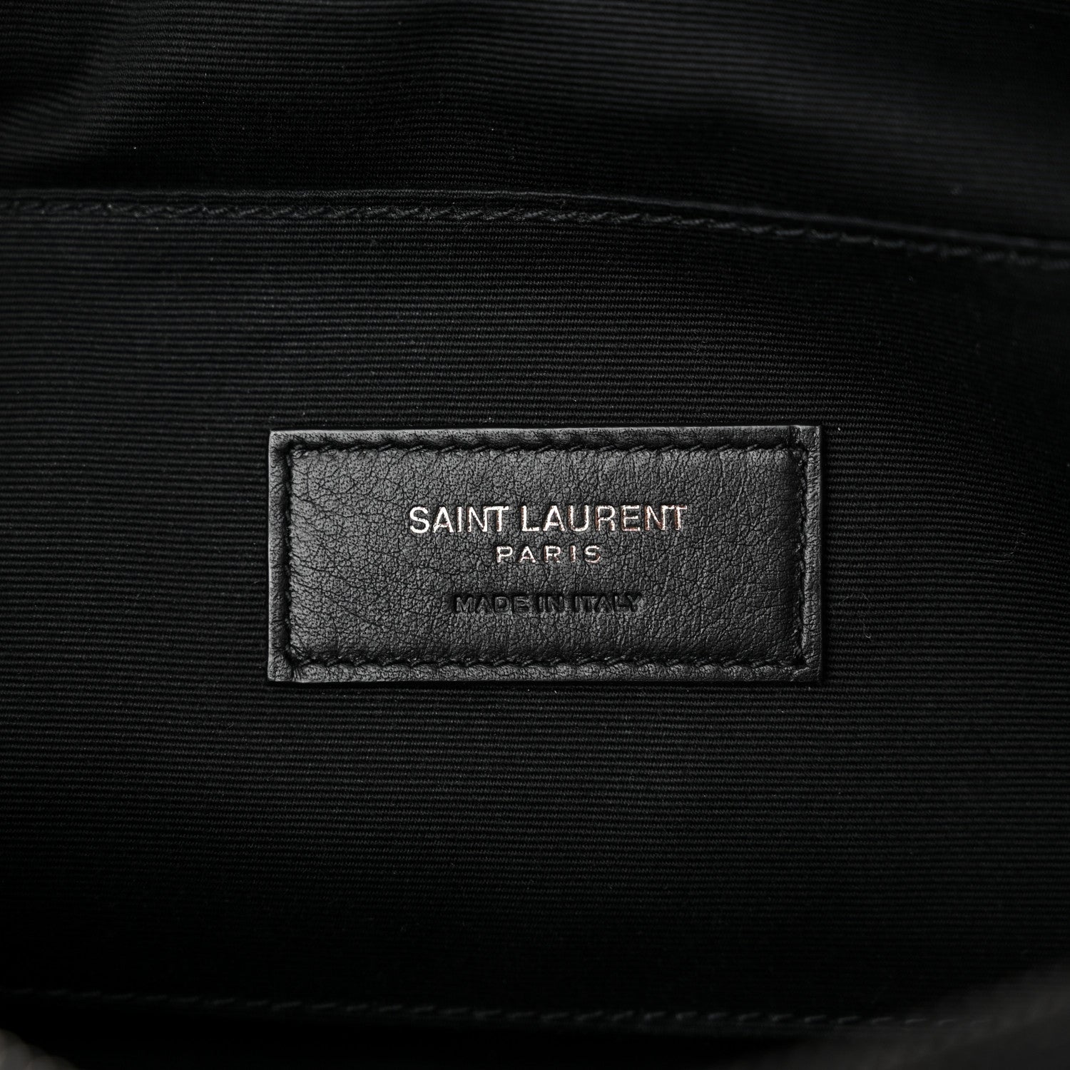 Saint Laurent Calfskin Crocodile Embossed Monogram Belt Bag Black 6 of 10