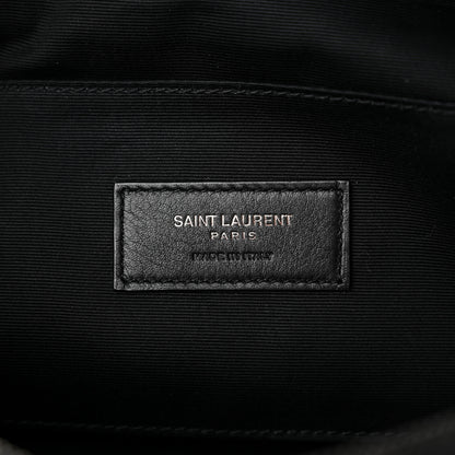 Saint Laurent Calfskin Crocodile Embossed Monogram Belt Bag Black 6 of 10