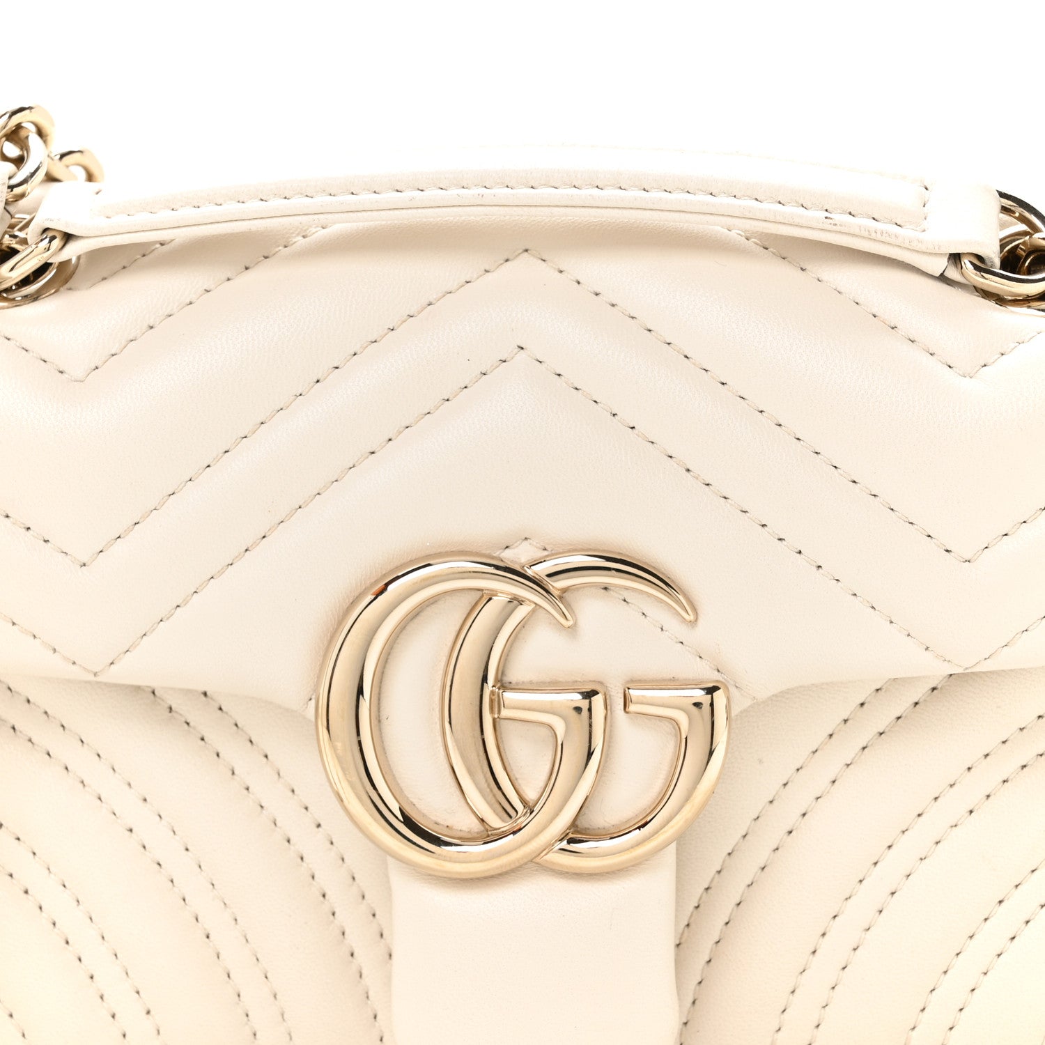 Gucci Lambskin Matelasse Small GG Marmont Shoulder Bag White 8 of 11