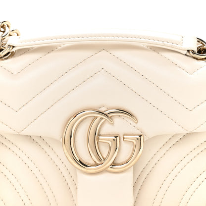 Gucci Lambskin Matelasse Small GG Marmont Shoulder Bag White 8 of 11