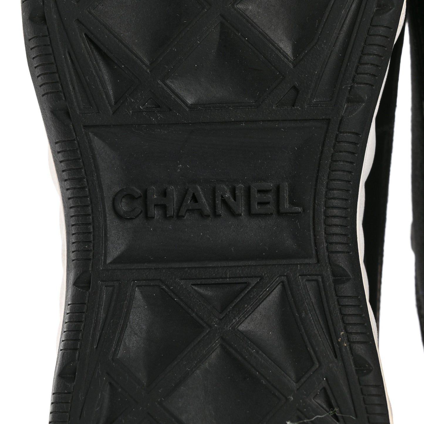 Velvet Calfskin Mixed Fibers CC Sneakers 38 Black