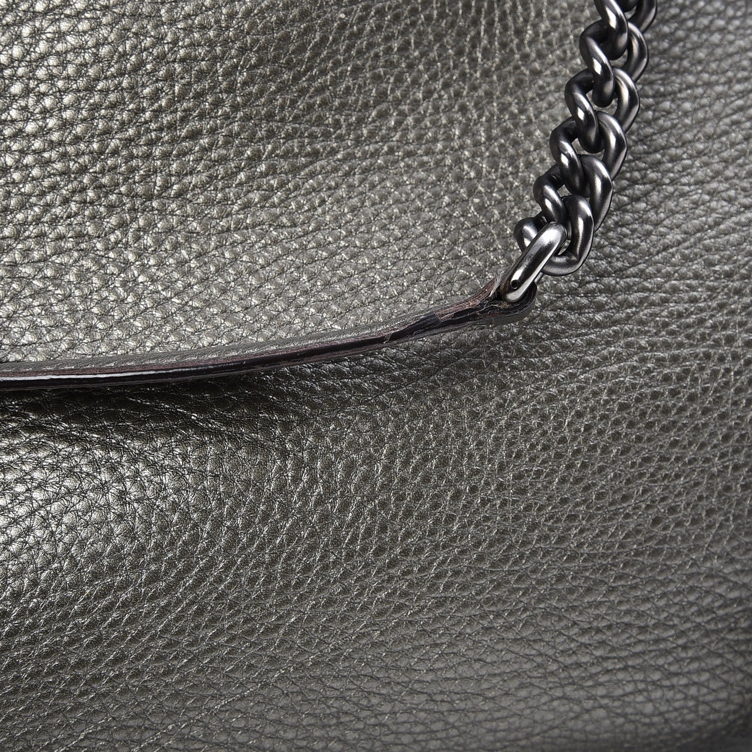 Gucci Metallic Pebbled Calfskin Medium Soho Chain Shoulder Bag Sasso 12 of 12