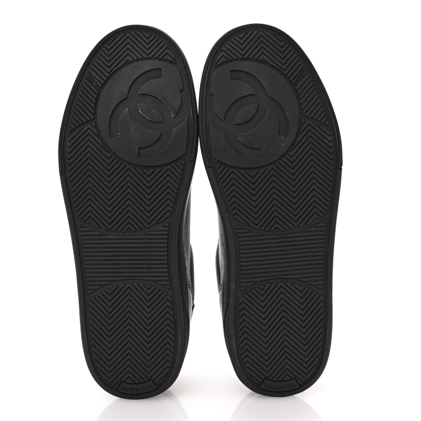 Calfskin Womens CC Logo Sneakers 38.5 Black