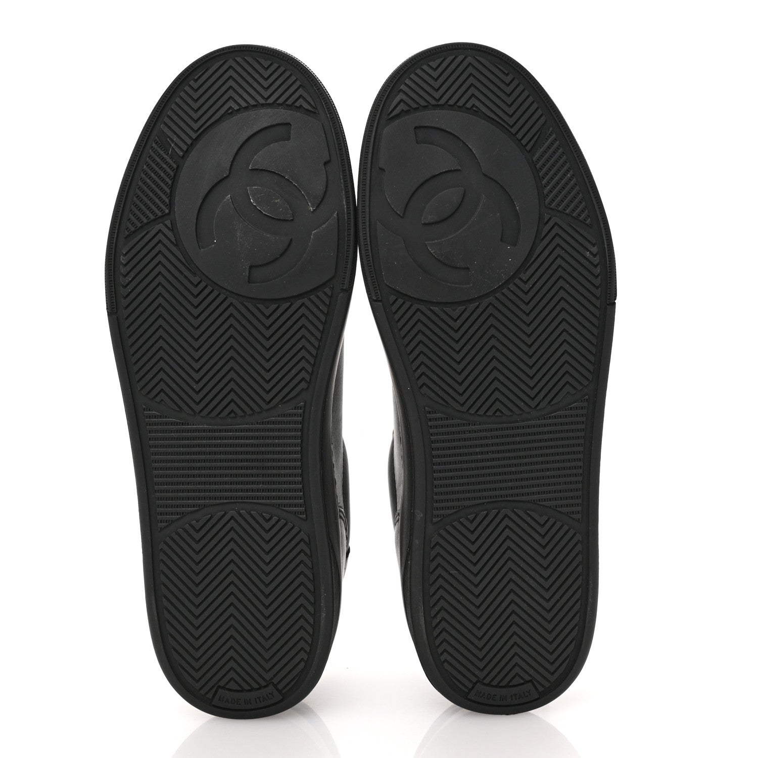 Chanel Calfskin Womens CC Logo Sneakers 38.5 Black 6 of 10