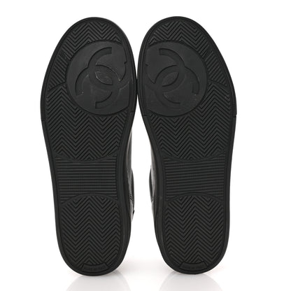 Chanel Calfskin Womens CC Logo Sneakers 38.5 Black 6 of 10