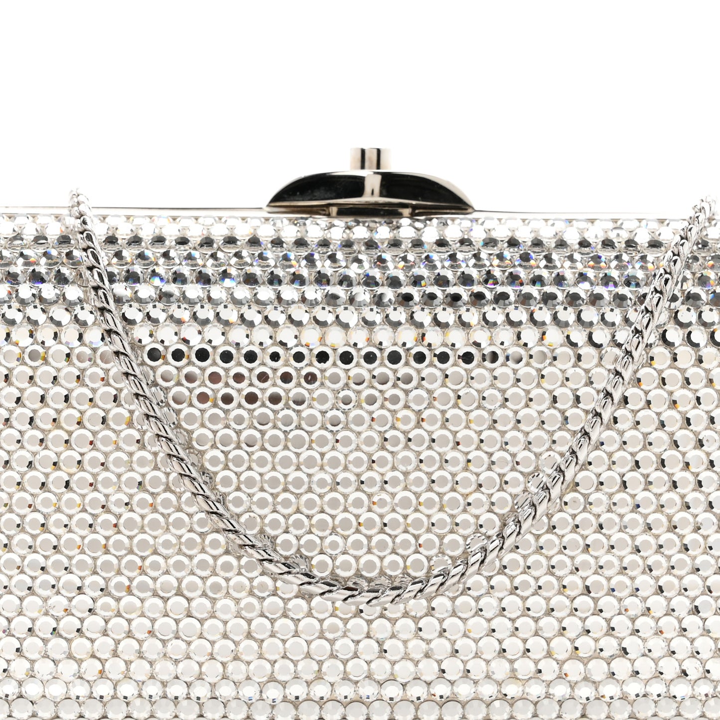 Swarovski Crystal Minaudiere Clutch Silver