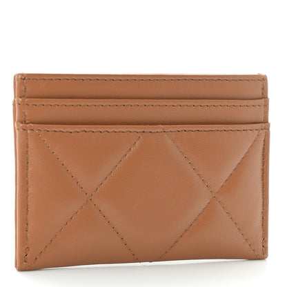 Chanel Lambskin Quilted Chanel 19 Card Holder Brown 3 of 9