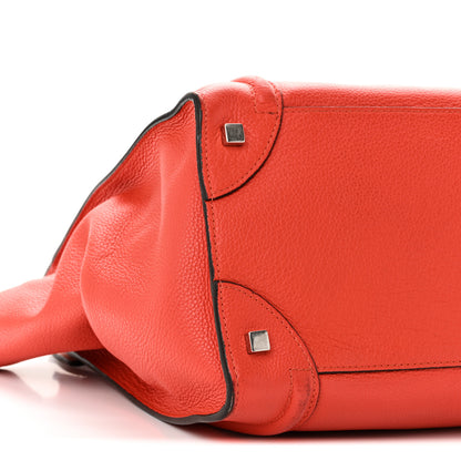 Celine Drummed Calfskin Mini Luggage Coquelicot 8 of 12