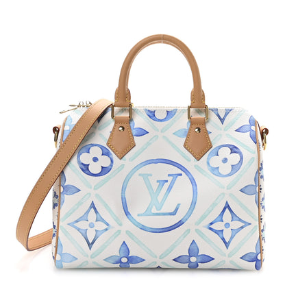 Louis Vuitton Monogram Tiles By The Pool Speedy Bandouliere 25 Lagoon Blue 1 of 9
