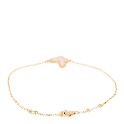 Van Cleef & Arpels 18K Yellow Gold Mother of Pearl Sweet Alhambra Butterfly Bracelet 2 of 5
