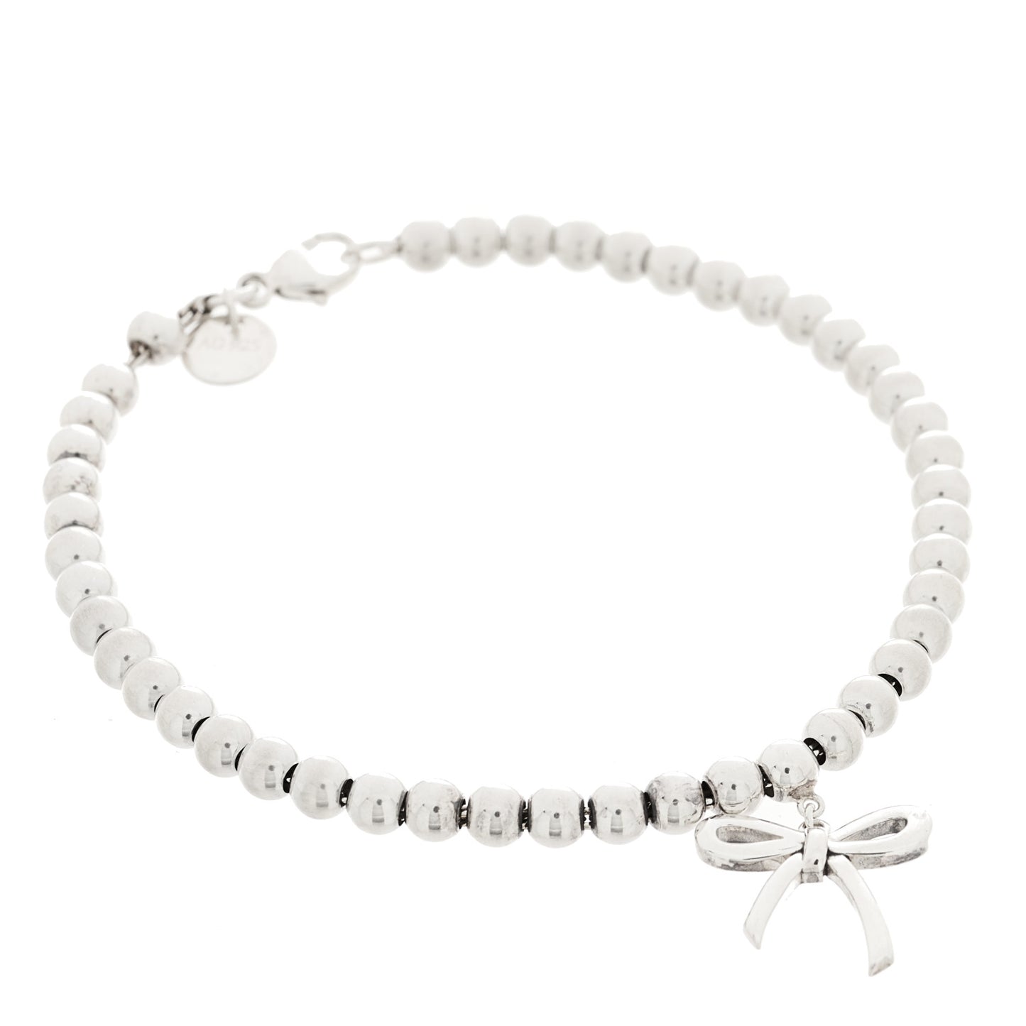 Sterling Silver 4mm Bow Bead Bracelet