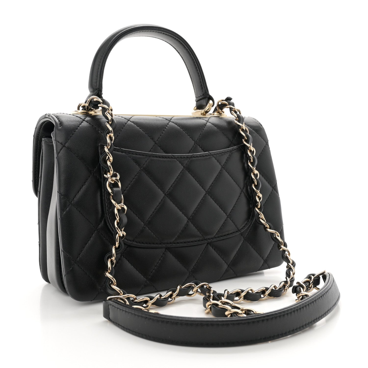 Chanel Lambskin Quilted Mini Trendy CC Dual Handle Flap Bag Black 3 of 10