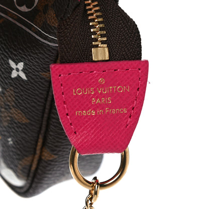 Louis Vuitton Monogram 2019 Christmas Animation Mini Courchevel Pochette Accessories Fuchsia 6 of 11