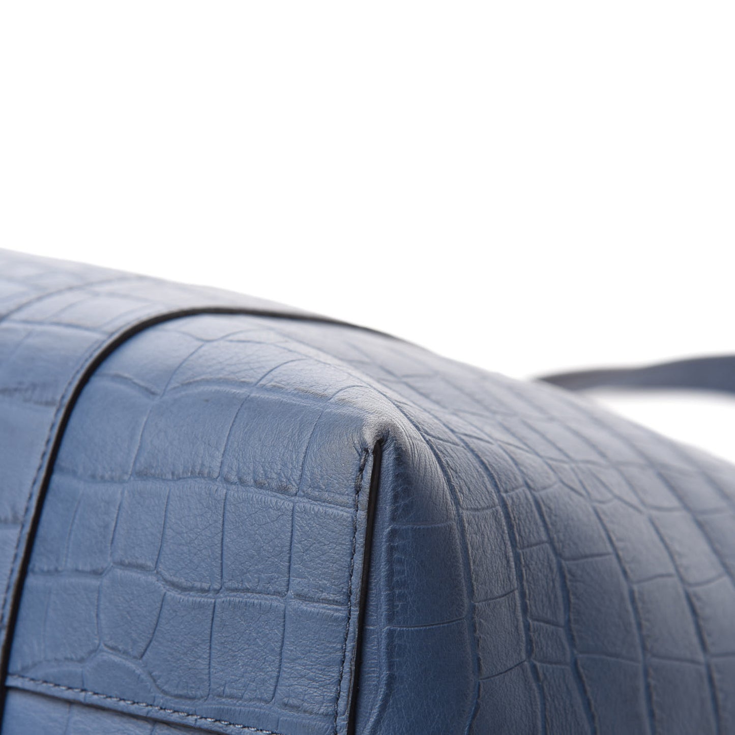 Matte Crocodile Embossed Bayswater Tote Pale Navy