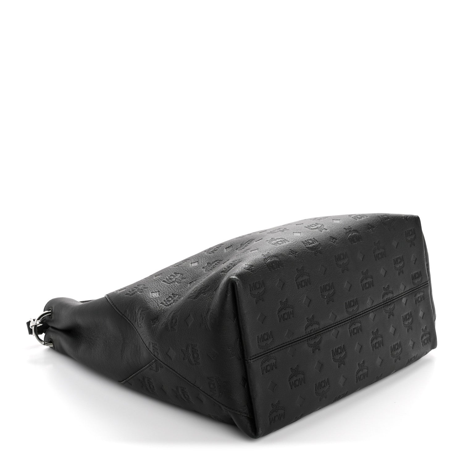 MCM Calfskin Ottomar Monogram Klara Medium Hobo Black 4 of 13