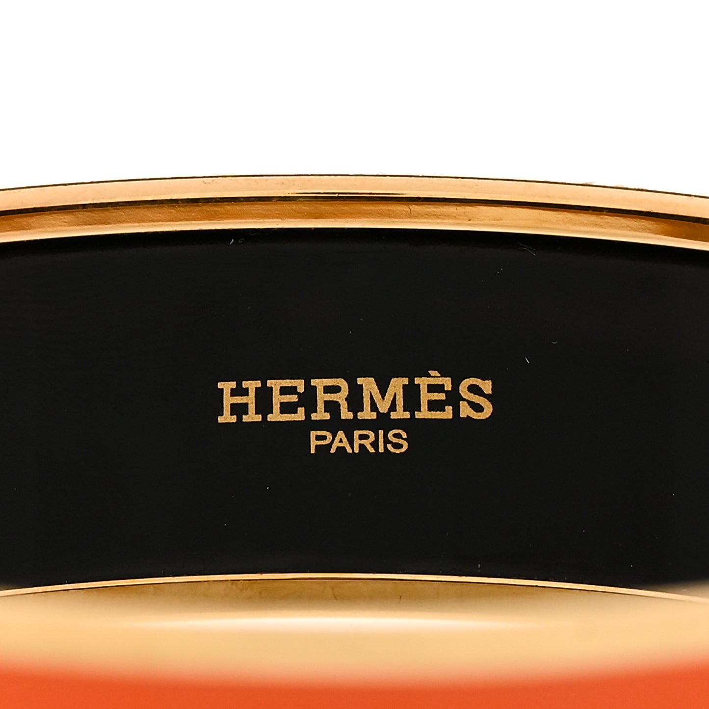 Enamel Printed Caleche Wide Bracelet 70 Orange