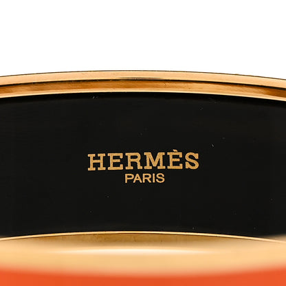 Hermes Enamel Printed Caleche Wide Bracelet 70 Orange 3 of 4
