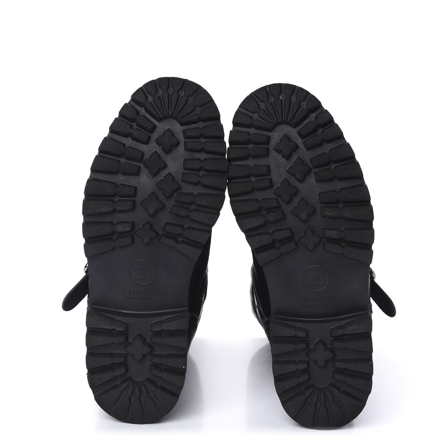 Chanel Calfskin Quilted Biker Boots 36.5 Black 5 of 8