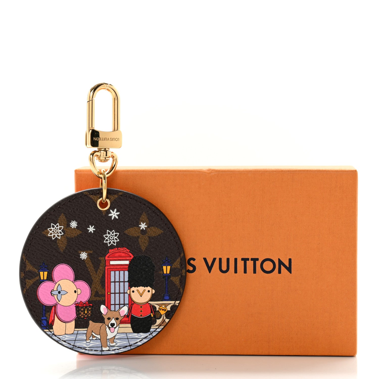 Louis Vuitton Monogram 2021 Christmas Animation London Bag Charm Key Ring Red 5 of 5